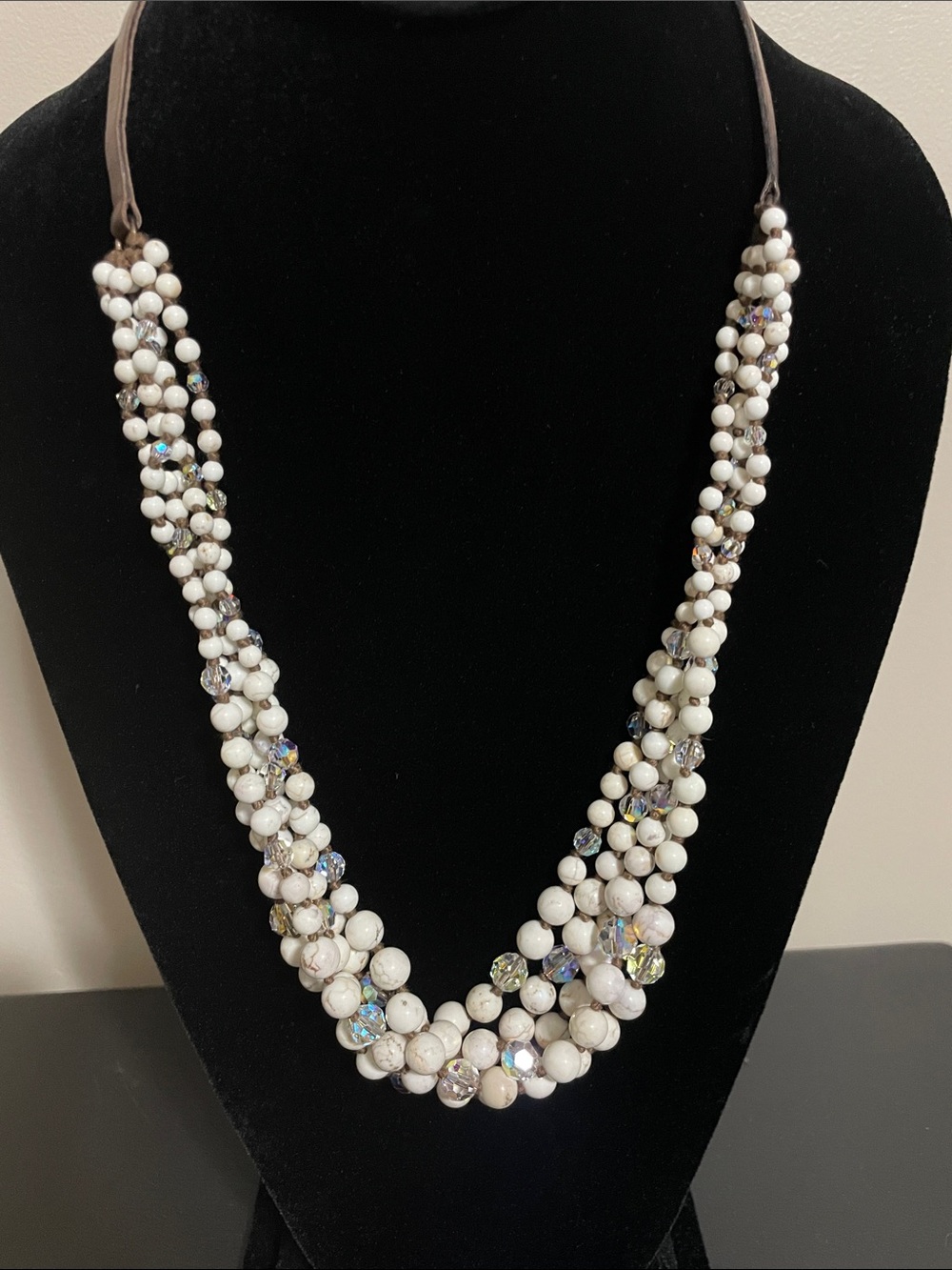 Chan Luu Beaded Multi-Strand Necklace with Iridescent Crystal Accents